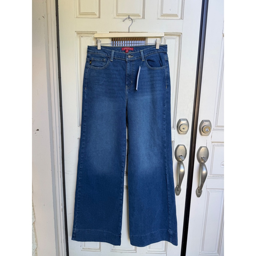Sasson Womens High Waisted Wide Leg Jeans Medium Blue Wash Size 29 NEW